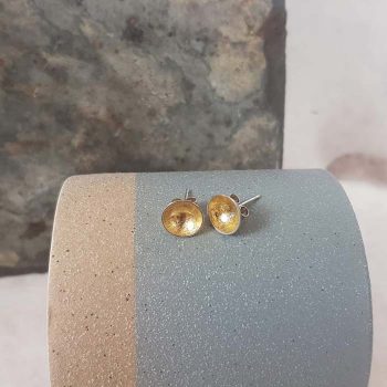 Silver Dome Studs With Gold Leaf