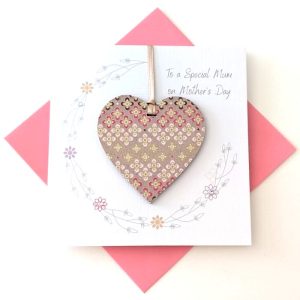 MOTHER’S DAY CARD WITH HEART DECORATION