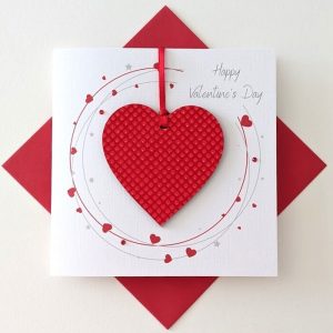 VALENTINE’S CARD WITH HEART DECORATION